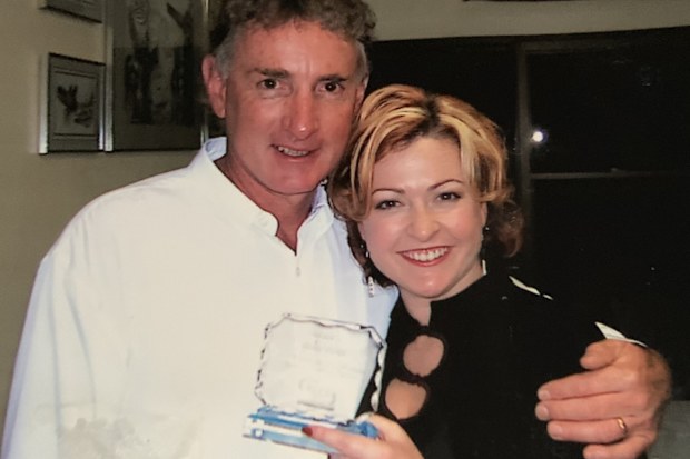 Shelly with her dad in 2001