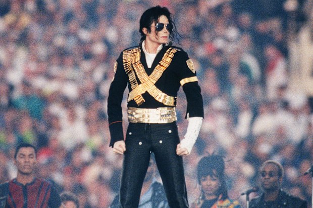 Singer Michael Jackson performs at the 1993 Pasadena, California, Superbowl XXVII halftime show. The "King of Pop" performed several songs including "Billie Jean," during the 15-minute show. 