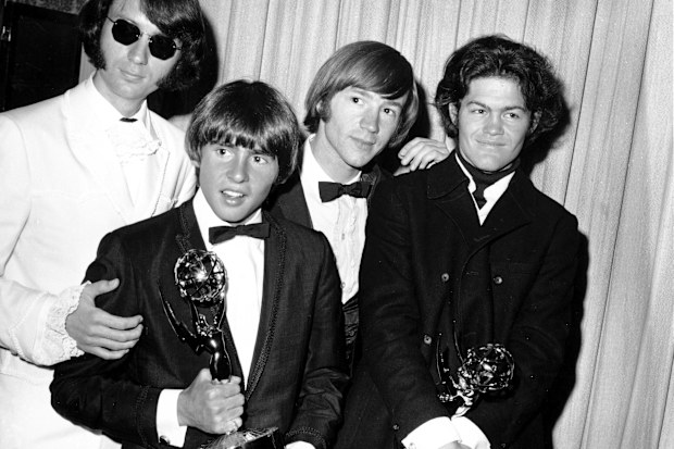 The Monkees pose with their Emmy award at the 19th Annual Primetime Emmy Awards in California on June 4, 1967. 