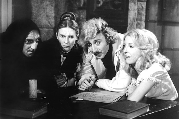 Marty Feldman, Cloris Leachman, Gene Wilder and Teri Garr in "Young Frankenstein."