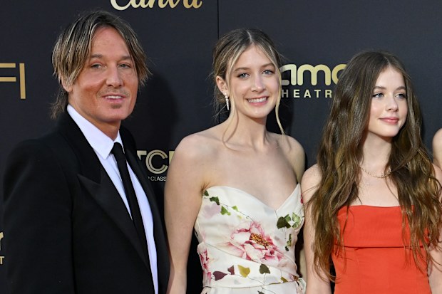 Keith Urban, Sunday Rose Kidman Urban, Faith Margaret Kidman Urban, Sybella Hawley, Nicole Kidman, and Antonia Kidman attend the 49th AFI Life Achievement Award Gala Tribute Celebrating Nicole Kidman at Dolby Theatre on April 27, 2024 in Hollywood, California