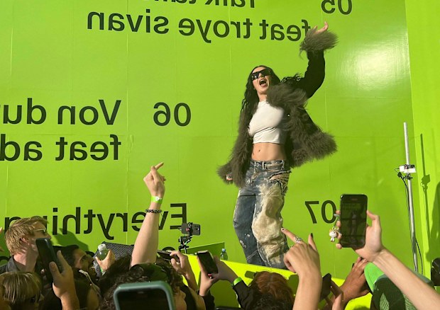 Charli XCX shares her new remix album with a few hundred fans in New Windsor, New York, on October 10. Maria M. Silva/Albany Times Union/Hearst Newspapers/Getty Images via CNN Newsource