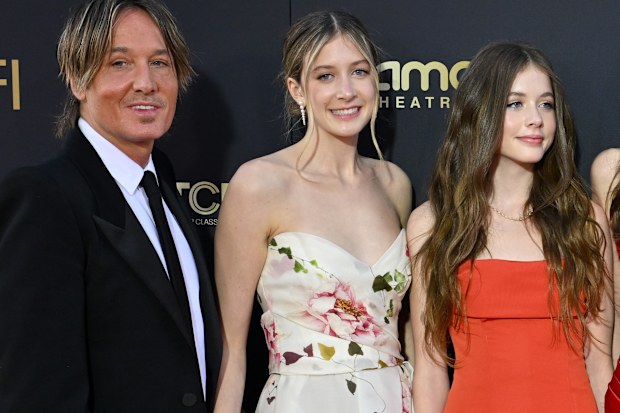 Keith Urban, Sunday Rose Kidman Urban, Faith Margaret Kidman Urban, Sybella Hawley, Nicole Kidman, and Antonia Kidman attend the 49th AFI Life Achievement Award Gala Tribute Celebrating Nicole Kidman at Dolby Theatre on April 27, 2024 in Hollywood, California