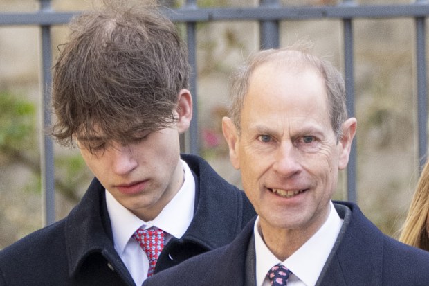 James, Earl of Wessex, joins his father Prince Edward, Duke of Edinburgh, at the 2026 Easter Service at St George's Chapel on April 5, 2026.