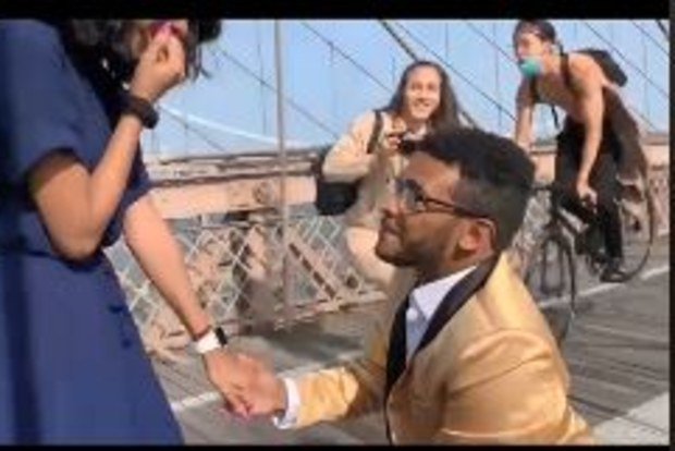 Proposal on famous bridge gets literally 'crashed' by public