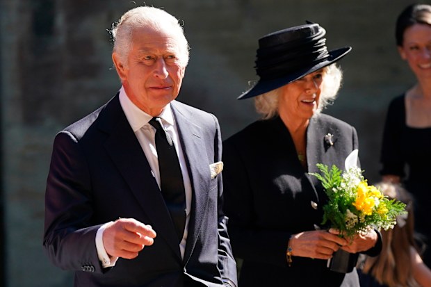 Britain's King Charles III and Camilla, the Queen Consort leave following a Service of Prayer and Reflection for the life of Queen Elizabeth II.