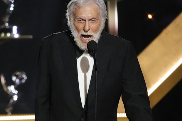 Dick Van Dyke accepts the award for outstanding guest performance in a daytime drama series for "Days of our Lives" during the 51st Daytime Emmy Awards on Friday, June 7, 2024, at the Westin Bonaventure in Los Angeles. (AP Photo/Chris Pizzello)