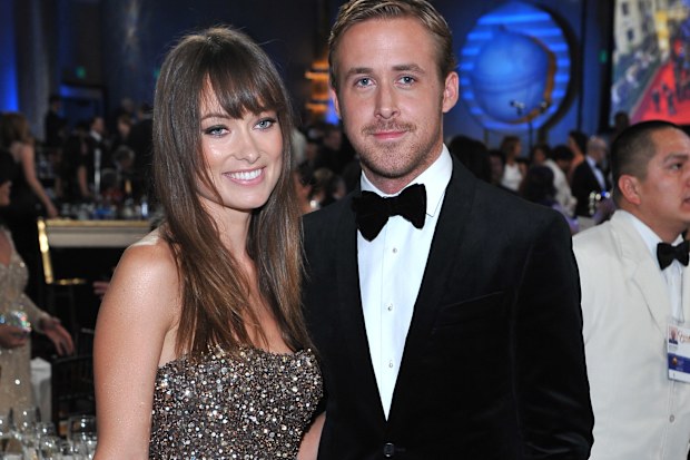 Olivia Wilde and Ryan Gosling  during the 68th Annual Golden Globe Awards held at the Beverly Hilton Hotel on January 16, 2011.