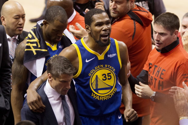 Kevin Durant limps out of NBA Finals Game 5.