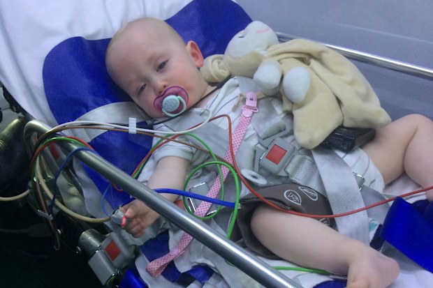Hailey was raced to hospital when she was seven months old.