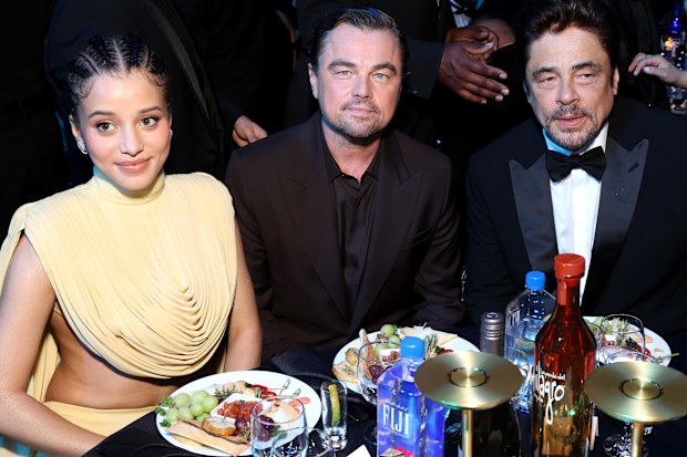 Chase Infiniti, Leonardo DiCaprio, and Benicio del Toro at the 31st Annual Critics Choice Awards at Barker Hangar on January 04, 2026 in Santa Monica, California.  