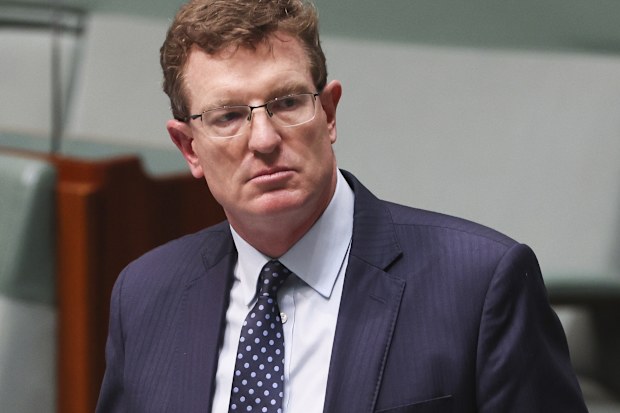 Minister for Veterans' Affairs and Minister for Defence Personnel Andrew Gee during Question Time at Parliament House in Canberra on Tuesday 29 March 2022. fedpol Photo: Alex Ellinghausen