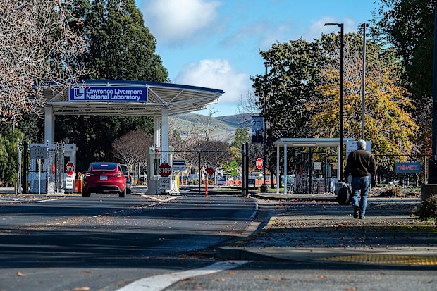 The west gate entrance to the US Department of Energys Lawrence Livermore National Laboratory in Livermore, California, US, on Monday, Dec. 12.