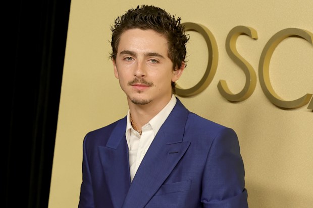 Timothée Chalamet at the 2026 Oscar Nominees Luncheon at The Beverly Hilton on February 10, 2026.