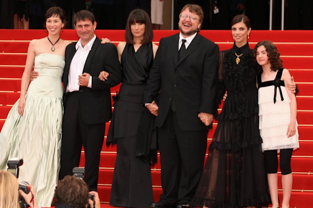Ariadna Gil, Sergi Lopez, guest, director Guillermo del Toro, Maribel Verdu and Ivana Baquero