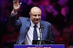 Dr. Phil speaks before Republican presidential nominee former President Donald Trump at a campaign rally at Madison Square Garden, Sunday, Oct. 27, 2024