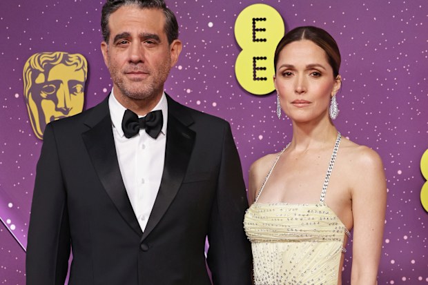 Bobby Cannavale and Rose Byrne attend the 2026 EE BAFTA Film Awards at The Royal Festival Hall on February 22, 2026 in London, England.