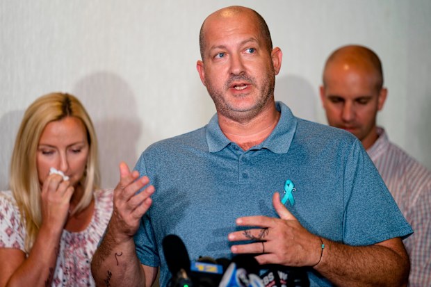 Joseph Petito, father of Gabby Petito, speaks during a news conference on Tuesday, September 28, 2021. A Florida circuit court judge has ruled a lawsuit filed by Gabby Petito's parents against Brian Laundrie's parents can move forward.