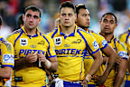 Jarryd Hayne and Eels teammates cut devastated figures after their 2009 grand final loss to the Storm.