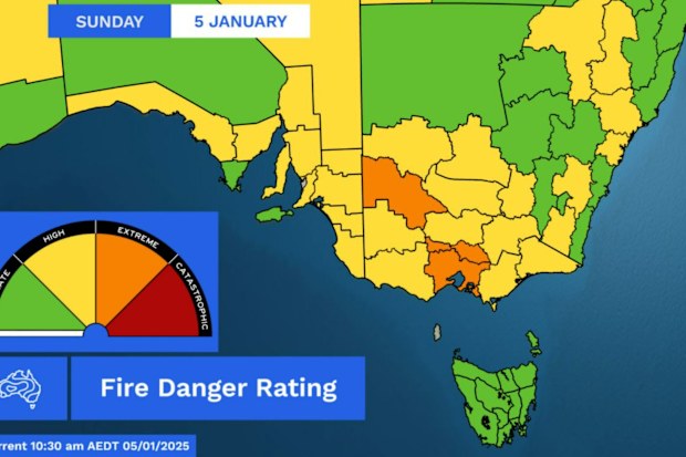 Fire danger rating Victoria January 5