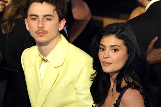 Timothée Chalamet and Kylie Jenner at the 97th Annual Oscars at Dolby Theatre on March 2, 2025 in Hollywood, California