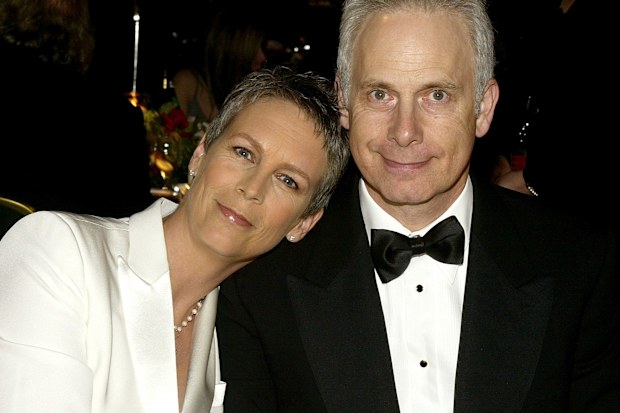 LOS ANGELES - FEBRUARY 21:  Actress Jamie Lee Curtis (L) and her husband Christopher Guest attend the 6th Annual Costume Guild Awards reception at the Beverly Hilton Hotel February 21, 2004 in Beverly Hills, California.  (Photo by Carlo Allegri/Getty Images)