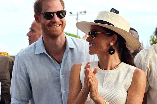 CARTAGENA, COLOMBIA - AUGUST 17: Prince Harry, Duke of Sussex and Meghan, Duchess of Sussex at San Basilio de Palenque during The Duke and Duchess of Sussex Colombia Visit on August 17, 2024 in Cartagena, Colombia. (Photo by Eric Charbonneau/Archewell Foundation via Getty Images)
