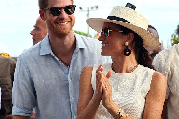 CARTAGENA, COLOMBIA - AUGUST 17: Prince Harry, Duke of Sussex and Meghan, Duchess of Sussex at San Basilio de Palenque during The Duke and Duchess of Sussex Colombia Visit on August 17, 2024 in Cartagena, Colombia. (Photo by Eric Charbonneau/Archewell Foundation via Getty Images)