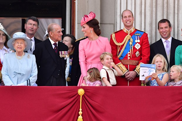 The royal family during Trooping The Colour on June 17, 2017.