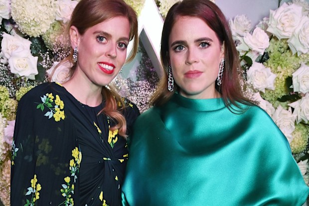 Princess Beatrice and Princess Eugenie of York at the official party celebrating Vogue World: London 2023 at George Mayfair on September 14, 2023 in London, England. 