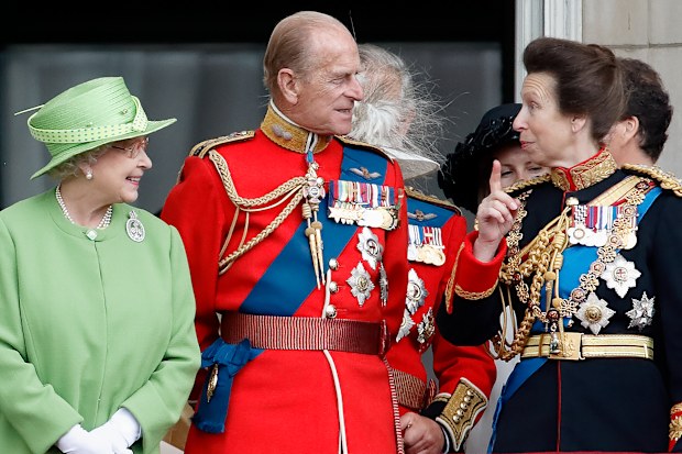  Queen Elizabeth II, Prince Philip, Duke of Edinburgh and Princess Anne, Princess Royal watch a flypast from the balcony of Buckingham Palace during the annual Trooping the Colour Parade on June 16, 2007 in London, England. Trooping the Colour is an annual ceremony, believed to have first been performed during the reign of King Charles II. The parade marks the official birthday