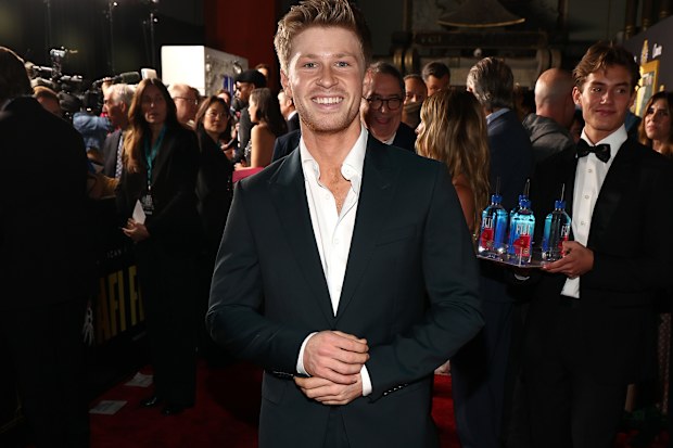 HOLLYWOOD, CALIFORNIA - OCTOBER 24: Robert Irwin attends FIJI Water at AFI FEST 2025  "Nuremberg" premiere at TCL Chinese Theatre on October 24, 2025 in Hollywood, California.  (Photo by Tommaso Boddi/Getty Images for FIJI Water)