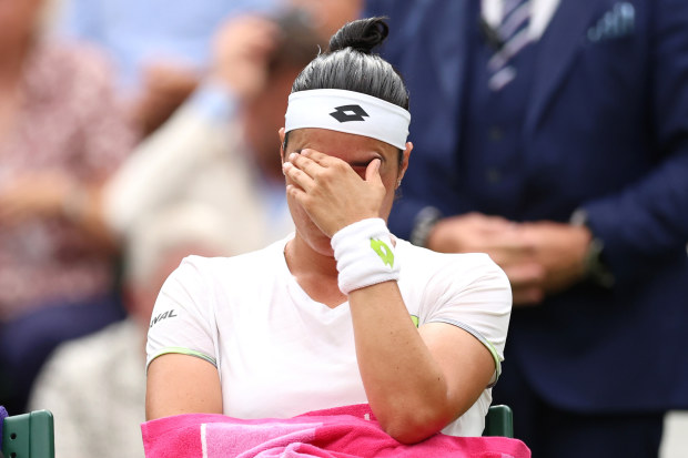 Ons Jabeur after her loss to Marketa Vondrousova in the Wimbledon women's singles final.