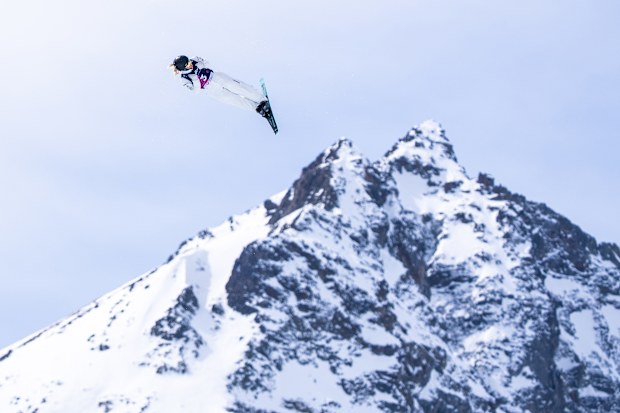 Australia's Danielle Scott in action at the 2025 aerial skiing world championships, held in St Moritz, Switzerland.