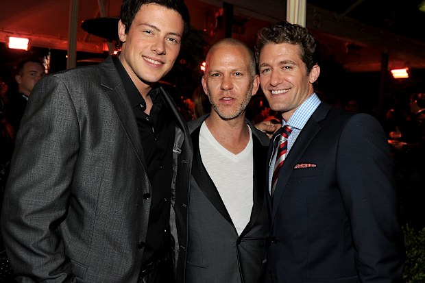 Cory Monteith, Glee co-creator Ryan Murphy and Matthew Morrison attend Fox's "Glee" spring premiere soiree held at Bar Marmont on April 12, 2010 in Los Angeles, California.