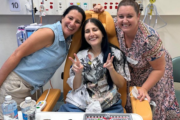 Bianca Hinton, 25, was on a cruise with her family when she felt a lump in her breast while getting dried after a shower.She thought it was probably a cyst, but headed to her GP as soon as she could.
Just a few weeks later, she was starting chemotherapy for breast cancer.