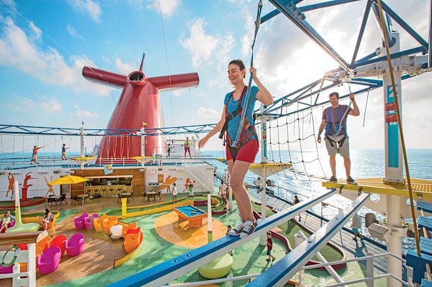 Carnival Cruise Line plank walk activity