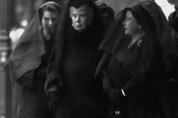 Princess Elizabeth, Queen Elizabeth, and Queen Mary at the funeral of King George VI of England (Photo by © Hulton-Deutsch Collection/CORBIS/Corbis via Getty Images)
