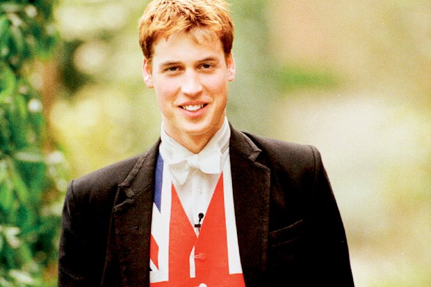 Prince William pictured at Eton College on his 18th birthday in 2000