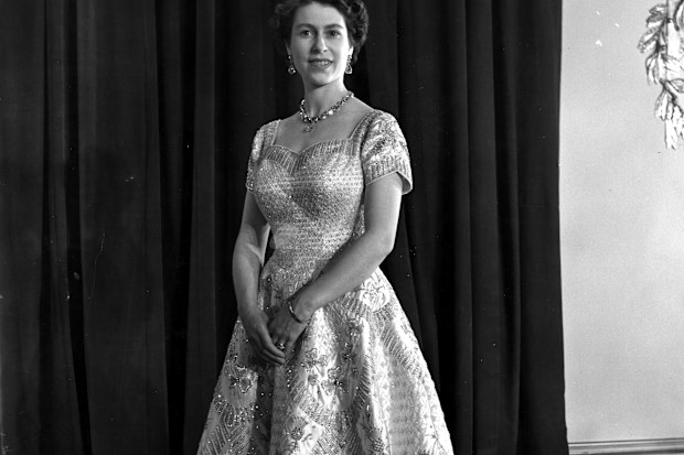 4th June 1953:  Queen Elizabeth II wearing a gown designed by Norman Hartnell for her Coronation ceremony.  (Photo by Central Press/Getty Images)