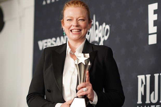 Sarah Snook, winner of the award for best actress in a limited series or movie made for television for "All Her Fault," poses in the press room during the 31st Annual Critics Choice Awards on Sunday, Jan. 4, 2026, at The Barker Hanger in Santa Monica, Calif. (Photo by Jordan Strauss/Invision/AP)