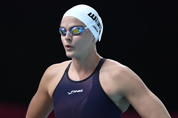 GOLD COAST, AUSTRALIA - APRIL 07: Shayna Jack ahead of the Womens 50m Freestyle final during the 2026 Australian Open Swimming at Gold Coast Aquatic Centre on April 07, 2026 in Gold Coast, Australia. (Photo by Chris Hyde/Getty Images)