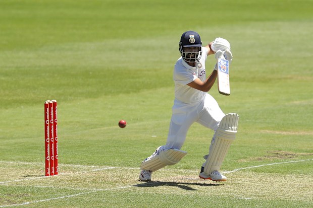 Ajinkya Rahane of India A bats during day one of the three-day tour match.