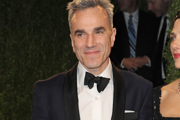 Daniel Day-Lewis arrives at the 2013 Vanity Fair Oscar Party hosted by Graydon Carter at Sunset Tower on February 24, 2013 in West Hollywood, California.