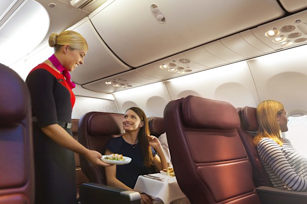 qantas economy plane cabin