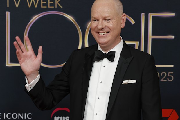 SYDNEY, AUSTRALIA - AUGUST 03: Tom Gleeson attends the 65th TV WEEK Logie Awards at The Star on August 03, 2025 in Sydney, Australia. (Photo by Brendon Thorne/Getty Images)