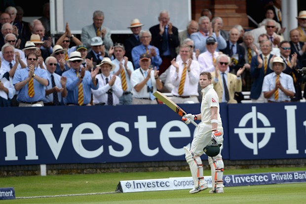 Lord's members applaud Steve Smith off the field after his 2015 heroics.