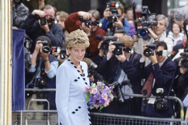 LONDON, UNITED KINGDOM - APRIL 22:  Princess Diana At The Official Opening Of The Egyptian House In London Photographed By The Press Corps (nicknamed The Rat Pack)  (Photo by Tim Graham Photo Library via Getty Images)
