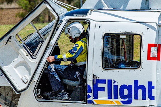 A CareFlight pilot in action