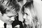 Brad Pitt and Jennifer Aniston on their wedding day in 2000.